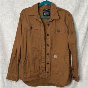 Carhartt Rugged Canvas Shirt Jacket in Caramel size large